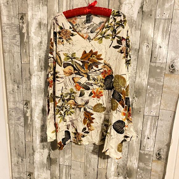 Emery Rose long sleeve fall floral top plus size 5XL - Picture 6 of 8